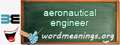 WordMeaning blackboard for aeronautical engineer